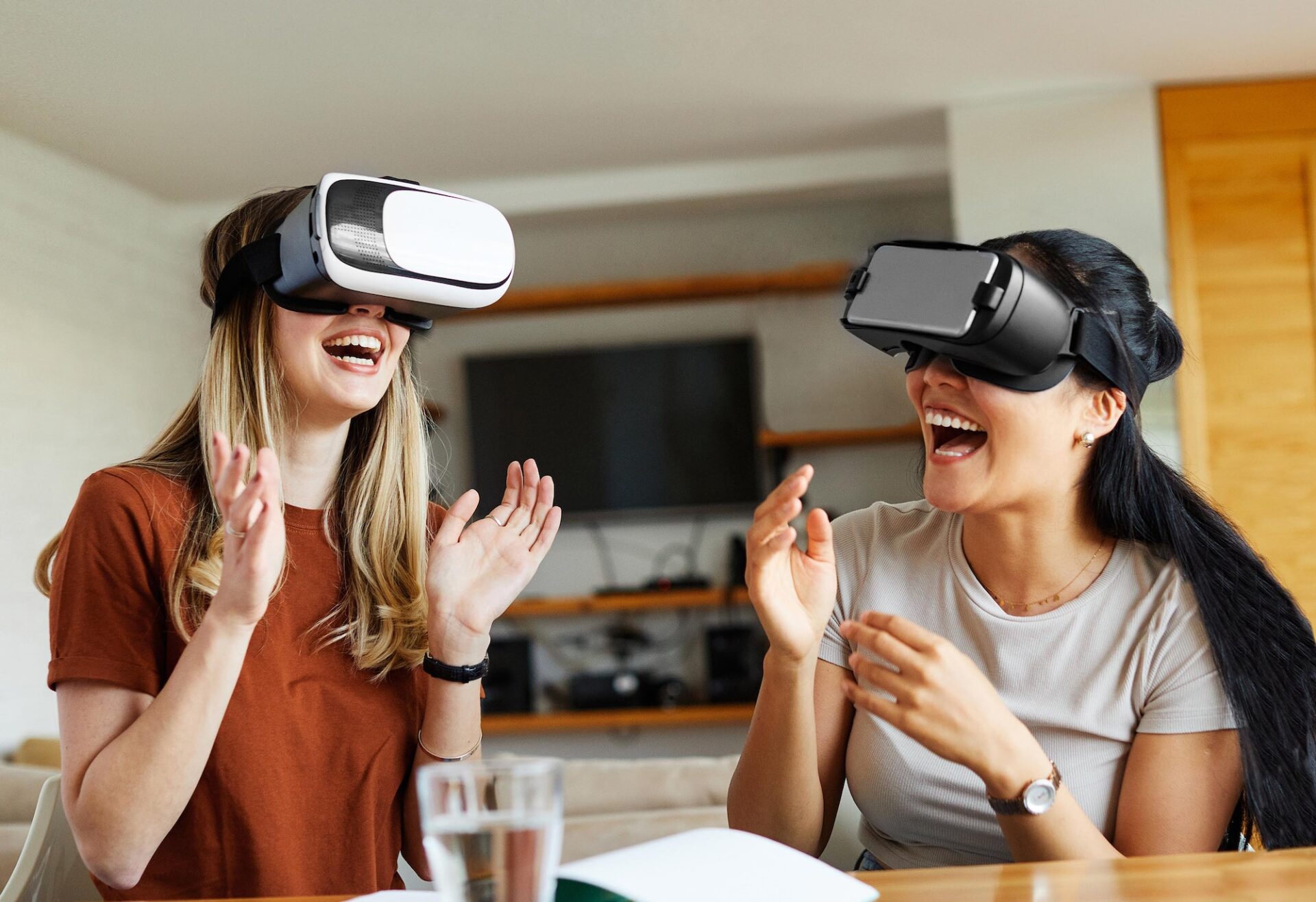 fun technology vr tech girl virtual innovation digital headset reality glass woman goggle female